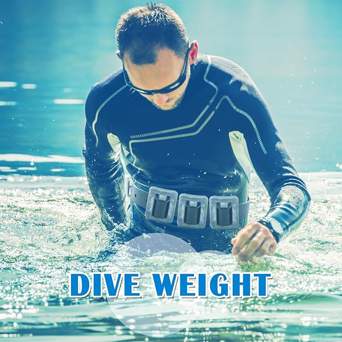 Shimeyao 4 Pcs 2.2 lb Dive Weights Rubber Belt for Scuba Diving Weight Belt with Metal Buckle Scuba Metal Block for Summer Freediving Spearfishing Underwater Operations