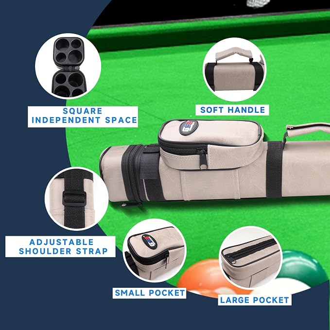 GSE Games & Sports Expert 2x2 Deluxe Hard Billiard Pool Cue Stick Carrying Case, Billiard Cue Case, Billiards Accessories (Several Colors Available)