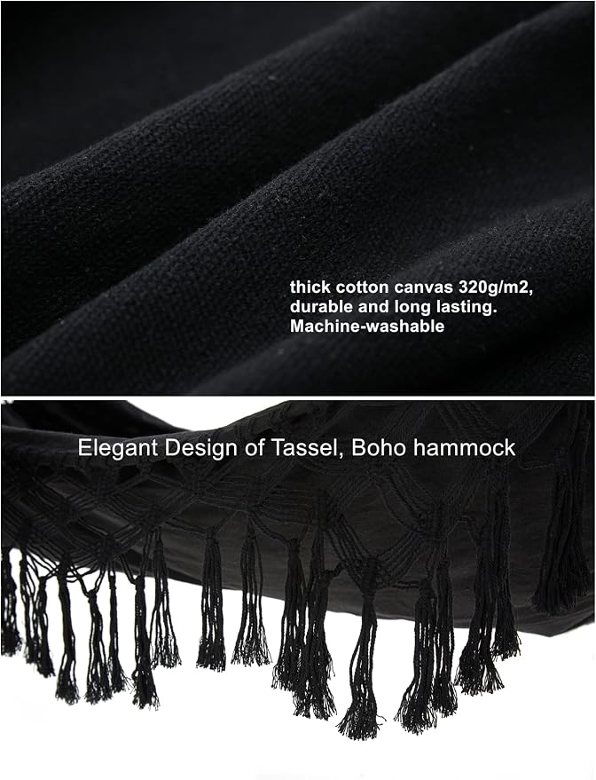 Hammock Double Hammocks for Outside Camping Cotton Canvas Fabric Brazilian Hammock Indoor Outdoor Hanging Suitable for 2 Adults