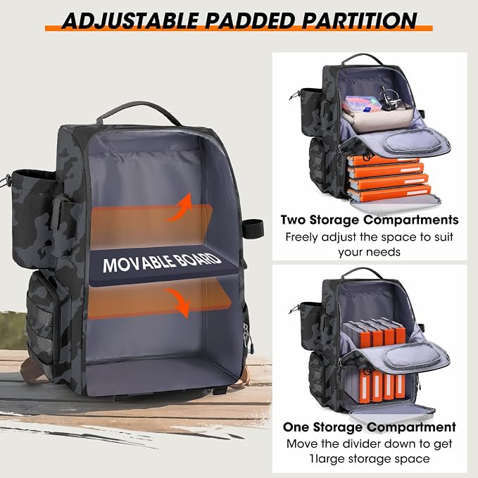 RAINSMORE Fishing Backpack with Rod Holders & Cooler 40L Water Resistant Tackle Backpack with Rain Cover Store Fishing Gear