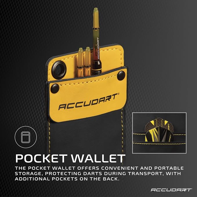 Accudart Steel Tip Dart Set 4.0 – 17g Tungsteel Barrels with Round‑Groove Grip, Polycarbonate Shafts, Standard Flights, Pocket Wallet Storage