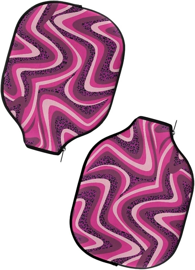 Abstract Geometry Pickleball Paddle Covers 4 Pack Neoprene Pickle Ball Paddle Cover with Zipper Waterproof Racket Sleeve Pickleball Paddle Accessories for Racket Storage