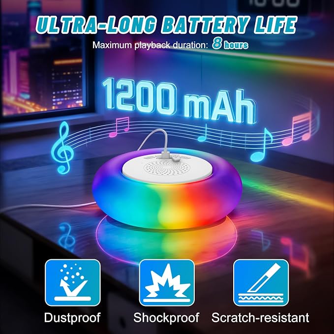2 Pack Floating Pool Lights with Bluetooth Pool Speaker, 2-in-1 RGB Pool Lights, IP68 Waterproof, 360° Hi-Fi Sound for Pool, Hot Tub and Outdoor Parties