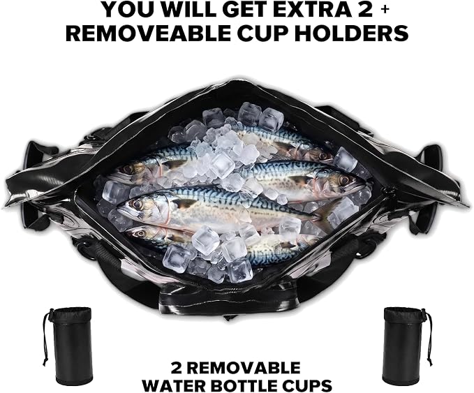 MORXPLOR Insulated Fish Cooler Kill Bag with Flat Bottom-26x18 31x14 40x16 50x18 60x20 70x25 Inches Waterproof Fishing tackle Kill Cooler Bag