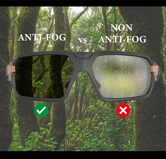HTS HUNTERSKY Ballistic Tactical ANSI Z87.1+ Impact Protection Anti Fog Shooting Glasses Military Grade Airsoft Range