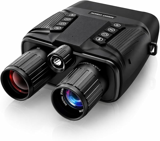 VisioGear Night Vision Binoculars - Eagle Pro 4K Night Vision Goggles for Adults with Upgraded CMOS Sensor, 2600FT Range, 850nm IR Illuminator, 5000mAh Battery, 32GB SD Card, Stealth Black