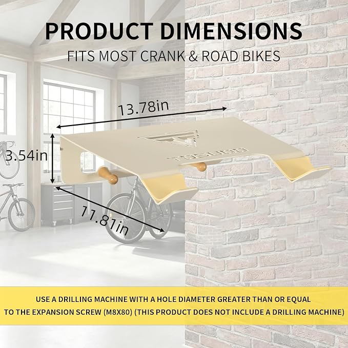 Bike Wall Mount Rack Indoor Bike Storage Garage Bike Rack Wall Mount with Shelf and Hooks Store Your Helmet and Shoes Heavy-Duty Adjustable Bike Hanger for a Single Road, Mountain Bicycle