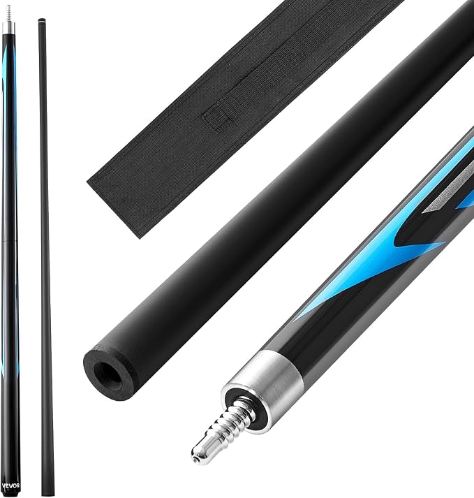 VEVOR Pool Cue, Pool Stick, 58 inch Billiard Pools Cue Stick with Multi-Layer Tip & ABS Connection Ring, Cues Sticks for Professional Pool Table, Bar, Home, Office