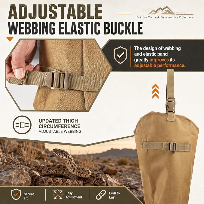 Snake Gaiters for Men&Women Waterproof Snake Guard Leg Protection with PP Board Inserts 1000D Oxford Fabric Hunting Gaiters with Secure Underfoot Straps for Hiking Fishing Farming Brush Clearing