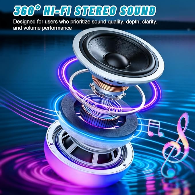 2 Pack Floating Pool Lights with Bluetooth Pool Speaker, 2-in-1 RGB Pool Lights, IP68 Waterproof, 360° Hi-Fi Sound for Pool, Hot Tub and Outdoor Parties