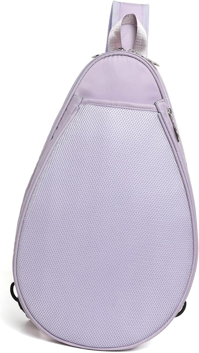 Tennis Racket Bag Waterproof Zipper Paddle Holder Crossbody Shoulder Bag for 1-2 Rackets, Lightweight Versatile Organizer
