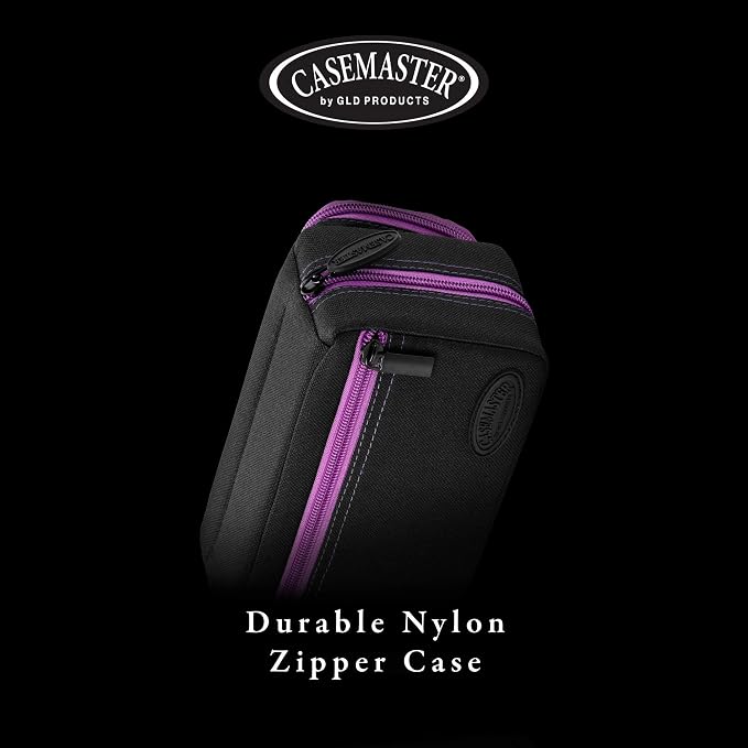 Casemaster Plazma Pro, 6 Dart Case for Soft and Steel Tip Darts, Features Large Front Mobile Device Pocket, Built-In Storage Tubes and Pockets for Flights, Tips, Shafts, and Personal Items