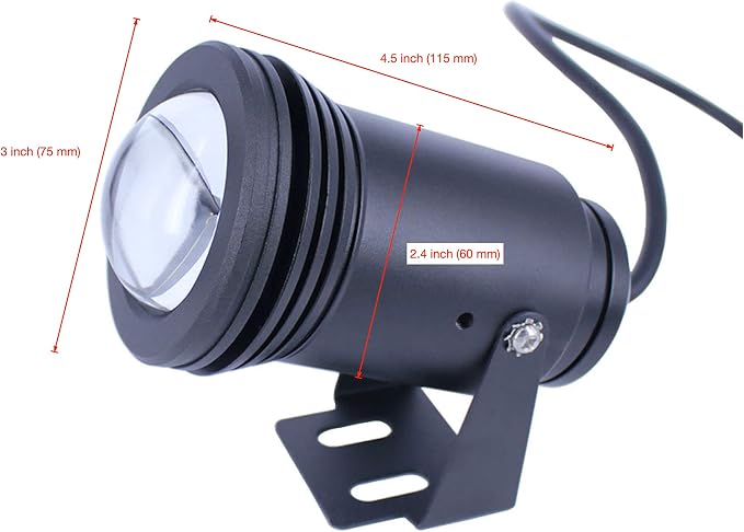 Oznium Eclipse High Power 12V LED Light for Flounder Gigging, Black Aluminum Housing, 20 Watt, Green LED Color