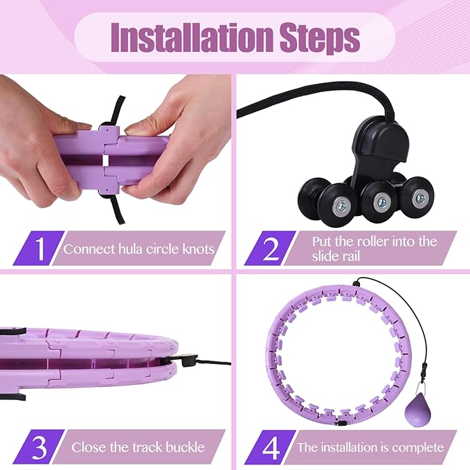 OurStarry 34 Knots Weighted Workout Hoop Plus Size, Smart Waist Exercise Ring for Adults Weight Loss