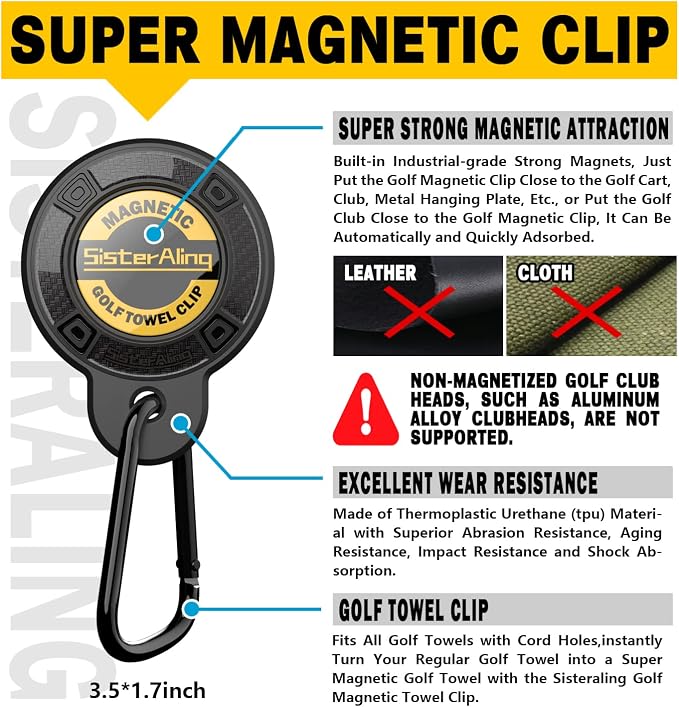 Magnetic Golf Clip and Magnetic Alignment Rods