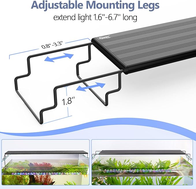 hygger Small LED Aquarium Light 24/7 Cycle Fish Tank Light with Timer Adjustable Brightness 12 Colors Full Spectrum Aquarium Lamp for 19-24 in Freshwater Plant IP68 Waterproof