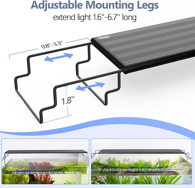 hygger Small LED Aquarium Light 24/7 Cycle Fish Tank Light with Timer Adjustable Brightness 12 Colors Full Spectrum Aquarium Lamp for 13-18 in Freshwater Plant IP68 Waterproof