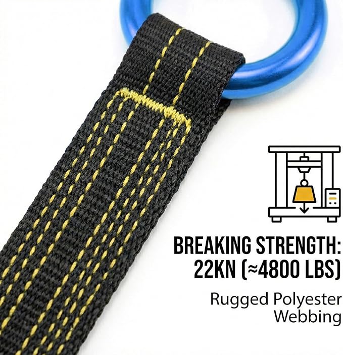 Tree Arborist Friction Saver Tree Climbing Cambium Saver Loop Belt Sling Retrievable Anchor 35.4 inch/43 inch