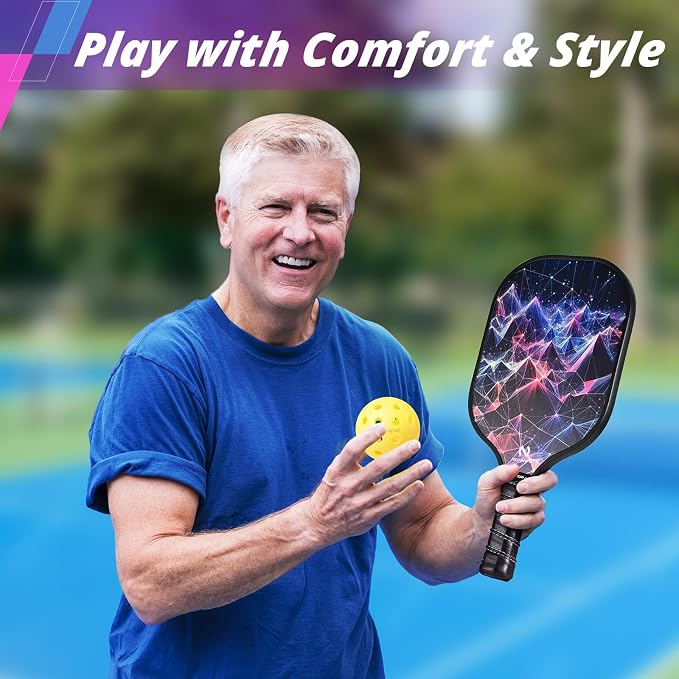niupipo Pickleball Paddles Set of 2 or 4, USAPA Approved Fiberglass Pickleball Paddle Set with Balls and Bag, Polypropylene Honeycomb Core, Lightweight Pickleball Paddles for Beginners Men Women