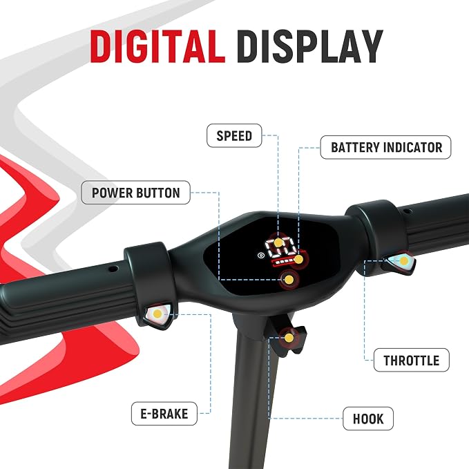 Foldable Electric Scooter for Kids, with Bright Front LED Lights,Shining Pedal, LED Display, Dual Brakes 150W Motor Kids Electric Scooter, UL2272 Certified