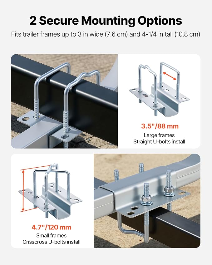 VEVOR Boat Trailer Guide, 16.7"- 60″ Adjustable Design Trailer Guide Poles, 2PCS Trailer Guide-Ons for Ski Boat, Fishing Boat or Sailboat Trailer