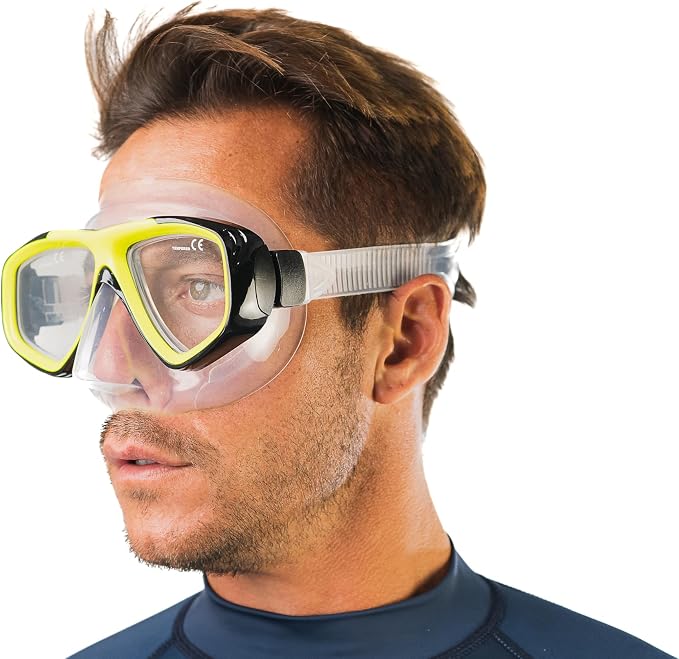Bonassi Silicon Venture Pro Snorkel Combo with Reusable Bag - Anti-Fog Silicon Soft Mask, Snorkel with Purge Valve, Semi-Dry Top and Silicon Mouthpiece - Perfect for Diving and Snorkeling