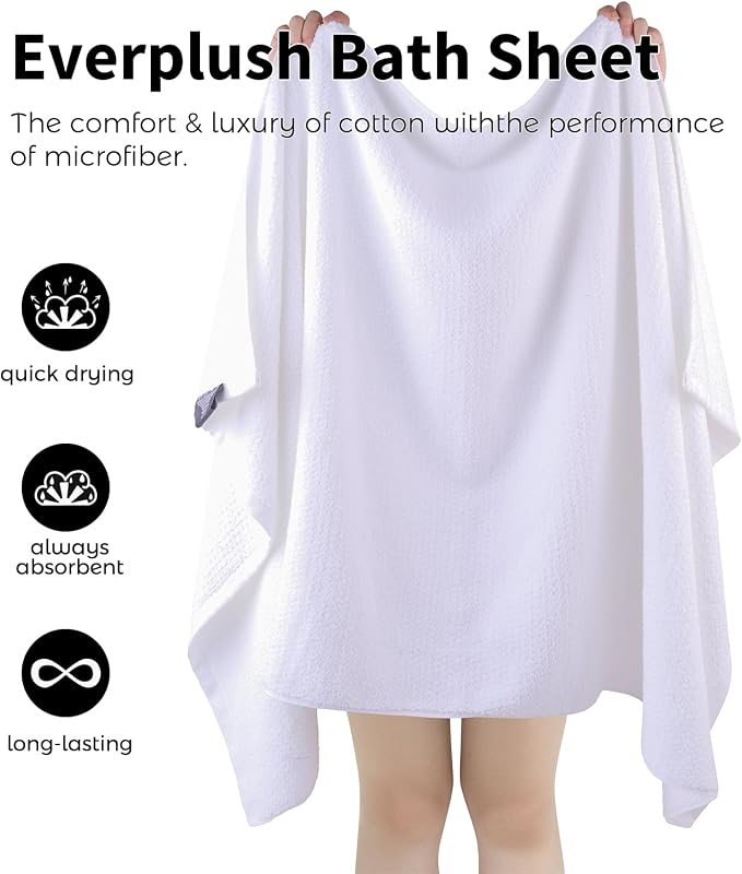 Everplush Diamond Collection Extra Large Bath Sheet Towel 1-Pack – Super Soft, Highly Absorbent & Quick-Drying Thick Towel, 35" x 66", – Perfect for Bathroom, Pool & Swimming