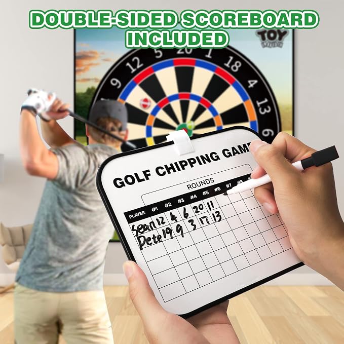 TOY Life Chipping Golf Game Mat Indoor Outdoor Games for Adults and Family Kids Outdoor Play Equipment Stick Chip Game Indoor Golf Set Backyard Games Outdoor Toys for Kids