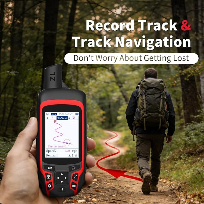 A6 Handheld GPS for Hiking, Multi GNSS Support, Rugged and Compact GPS Navigator with 2.4" Color Screen, 20 Hours Battery Life for Hiking and All Outdoor Activities