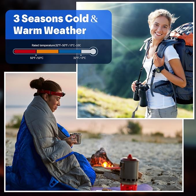 Macarrie 10 Pcs Bulk Sleeping Bags for Adults 0 Degree Waterproof Emergency Sleeping Bags with Compression Sack for Camping Hiking Backpacking Outdoor Activities