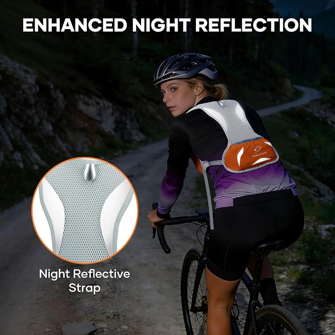 Maelstrom Running Vest,500ml Soft Flask Hydration Pack for Trail Marathon | BPA-Free Flask, Breathable Mesh, Bounce-Free Fit, Adjustable Compression, Reflective, Multi-Pockets, For Cycling, Hiking