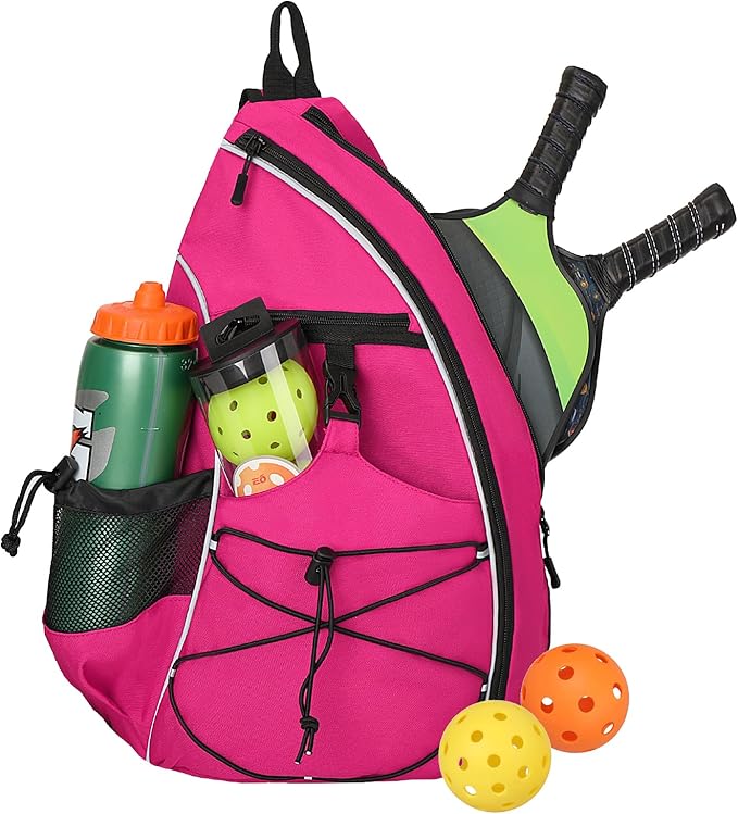 Goloni Pickleball Sling Bag for Men Women, Lightweight Pickleball Backpack with Fence Hook