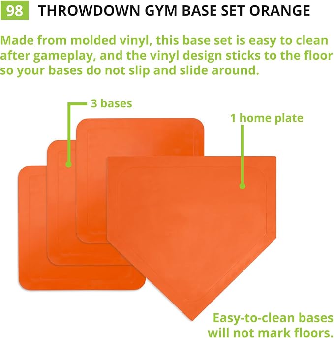 Champion Sports Throw Down Base Sets – Durable Baseball & Softball Practice Bases for Indoor & Outdoor Training