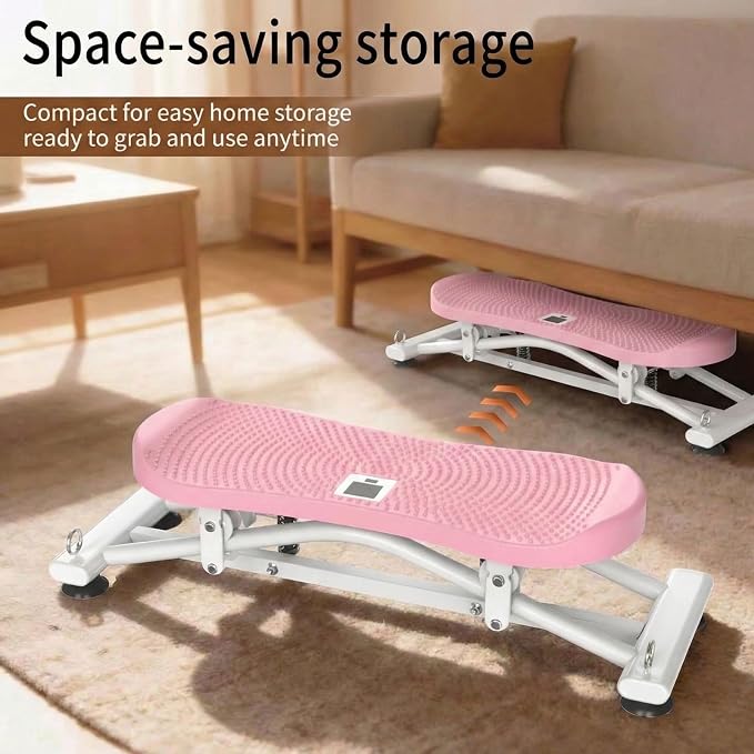 Balance Board for Adults, Rocking Stepper with Resistance Bands, Portable Wobble Board with LCD Monitor, 300 lbs Capacity Ski Trainer for Full Body Workout at Home Gym