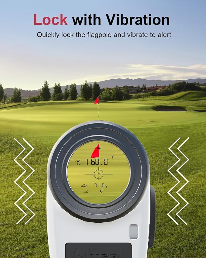 Golf Rangefinder with Slope,7X Magnification Laser Rangefinder, 1300Yards Rechargeable Range Finders Golfing with Flag Lock Vibration,Speed Mode for Hunting Shooting