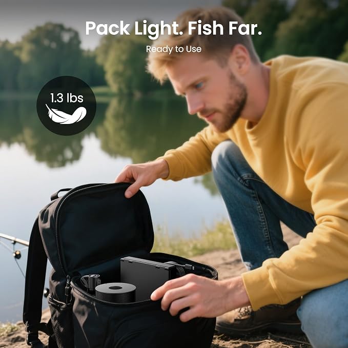 Eyoyo Underwater Fishing Camera, 5000mAh Battery, Infrared Night Vision, IP68 Waterproof Portable Fish Camera for Ice, Lake, Boat & Kayak Fishing
