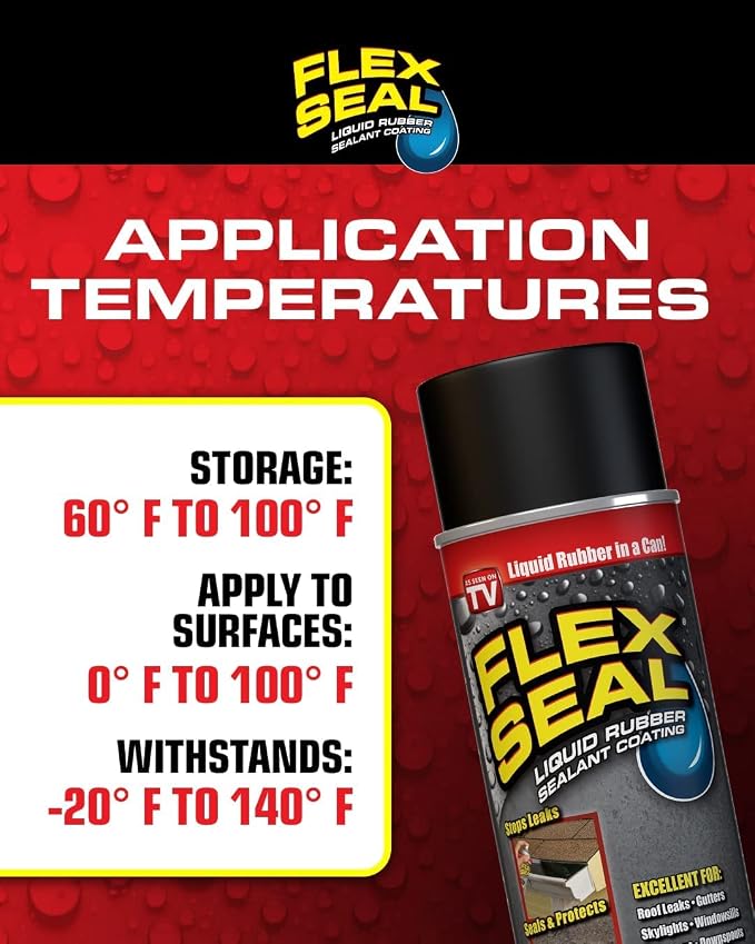 Flex Seal, 14 oz, Brite, Stop Leaks Instantly, Waterproof Rubber Spray On Sealant Coating, Perfect for Gutters, Wood, RV, Campers, Roof Repair, Skylights, Windows, and More