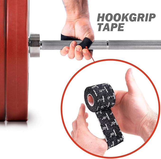 WARM BODY COLD MIND 1.85" Weightlifting Thumb Tape - Hook Grip Tape for Powerlifting, Cross Training, Gym Tape, Workout, Weight Lifting Tape, Athletic Finger Wrap (Mix V1 12 Rolls)