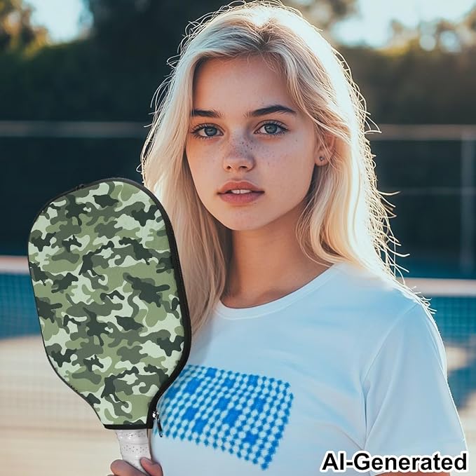Blue Camo Corgi Pattern Print Pickleball Paddle Covers Only Paddles Holder Sleeve Fits Most Rackets