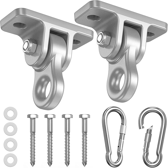 Heavy Duty Swing Hangers, Indoor-Outdoor Hooks, 2-Pack | Corrosion Resistant, 5000+ lb Capacity, For Porch Swings, Yoga, Playgrounds, Trapeze, Hammocks, Punching Bags