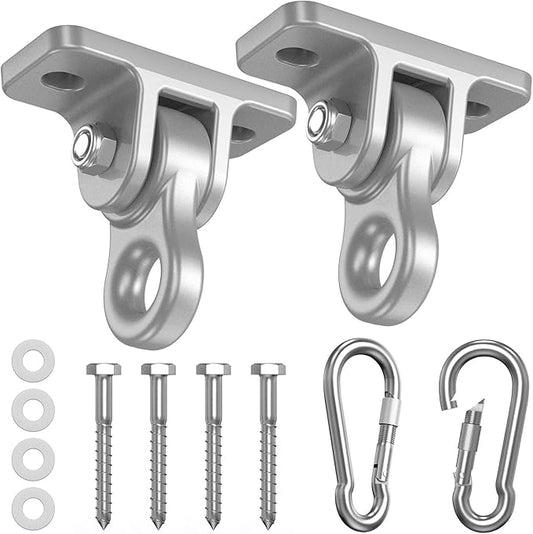 Heavy Duty Swing Hangers, Indoor-Outdoor Hooks, 2-Pack | Corrosion Resistant, 5000+ lb Capacity, For Porch Swings, Yoga, Playgrounds, Trapeze, Hammocks, Punching Bags