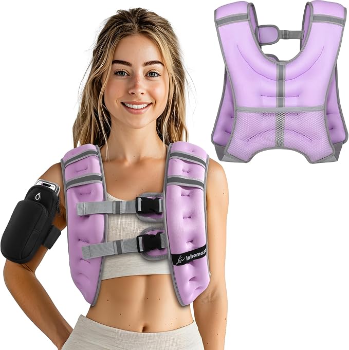 Weighted Vest Weight Vest for Men Women Kids Weights Included with Reflective Stripe, Body Weight Vests Adjustable for Running, Workout, Jogging, Walking