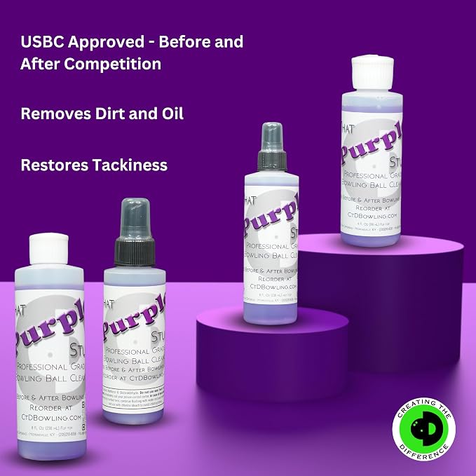 Creating the Difference That Purple Stuff Professional Grade Bowling Ball Cleaner | USBC Approved | Removes Dirt & Oil | Restores Tackiness and Performance