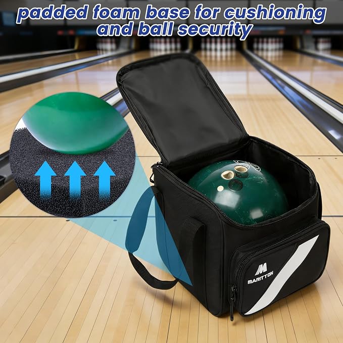 3 Ball Bowling Bags with Wheels, 2 Ball Bowling Bags Double roller with Single Ball Tote, Multi-Pockets & Shoe Compartment (Fits Up to Size 15).