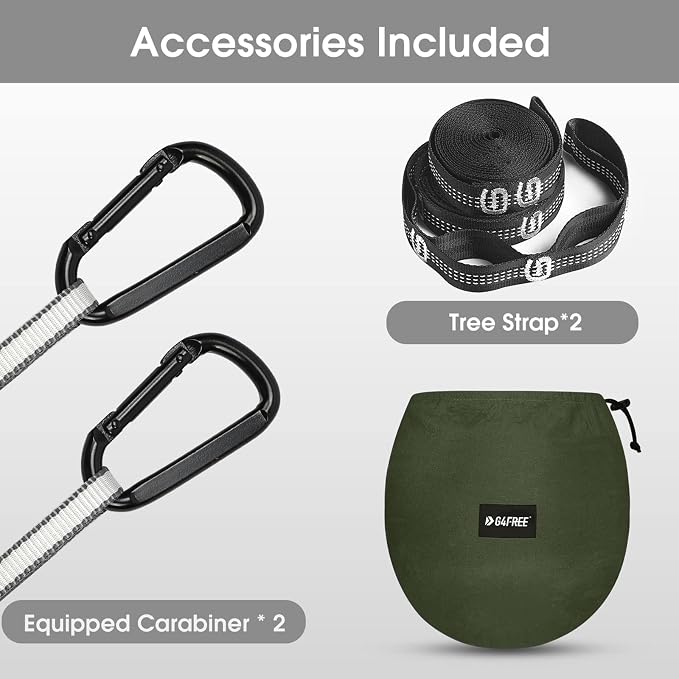 G4Free Large Camping Hammock with Mosquito Net and Rain Fly- 2 Person Portable Hammock with Bug Net and Tent Tarp for Outdoor Hiking Camping Backpacking Travel