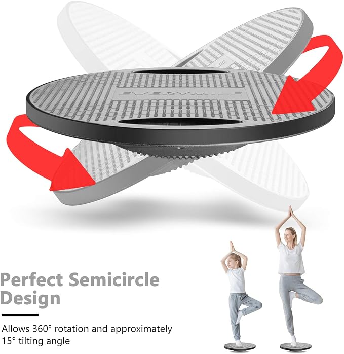 Wobble Balance Board, Exercise Balance Stability Trainer Portable Balance Board with Handle for Workout Core Trainer Physical Therapy & Gym No-Skid Surface