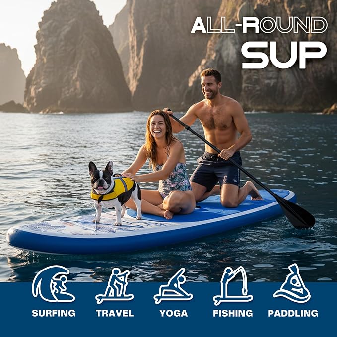 FunWater Stand Up Paddle Board Ultra-Light Inflatable Paddleboard with SUP Accessories for Adults & Youth of All Skill Levels