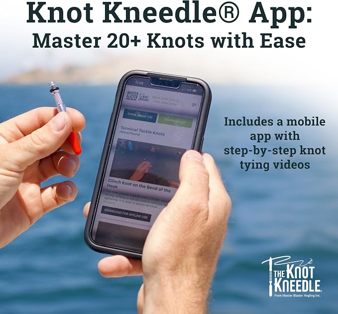 KNOT KNEEDLE The Epic – Advanced Fishing Knot Tying Tool for 25+ Knots – Fast, Easy Knot Tyer for Fly Fishing, Small Tippet, and Weak Grip Strength – Anodized Aluminum & Stainless Steel