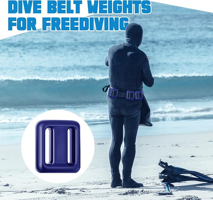 Tellegloww 4 Pcs Dive Weights Belt for Scuba Diving Coated Dive Weights Nylon Dives Belt with 1 Metal Quick Release Buckle for Free Diving Spear Fishing