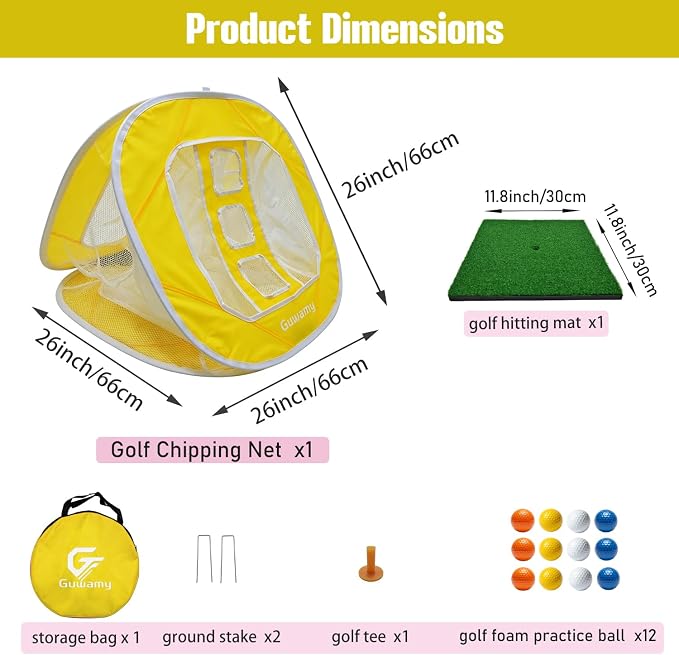 3-in-1 Pop Up Golf Chipping Net – Precision & Distance Trainer, Easy Indoor/Outdoor Setup – Ideal Gift